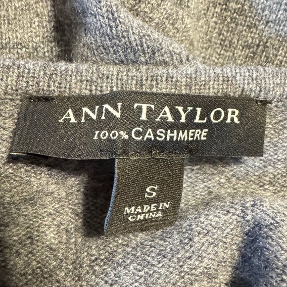 ANN TAYLOR Cashmere Gray Drape Neck Sweater - Picture 3 of 8